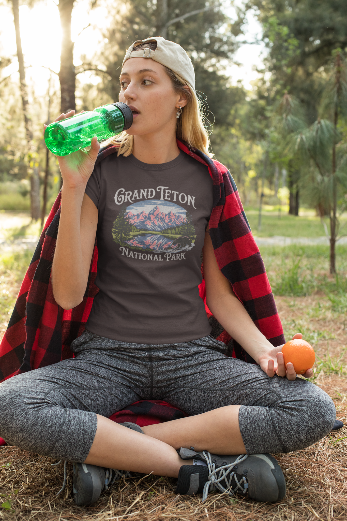 Grand Teton National Park vintage graphic t-shirt detail or alternate product view