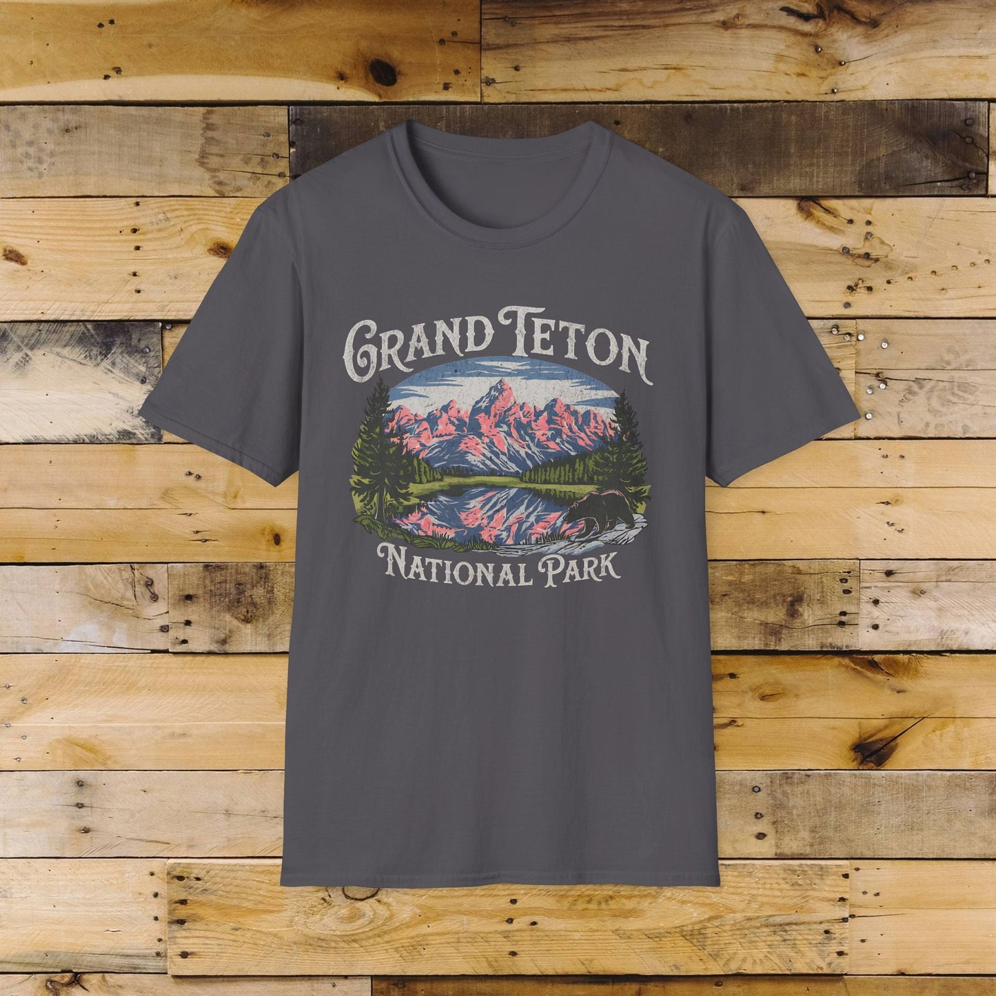 Grand Teton National Park vintage graphic t-shirt detail or alternate product view