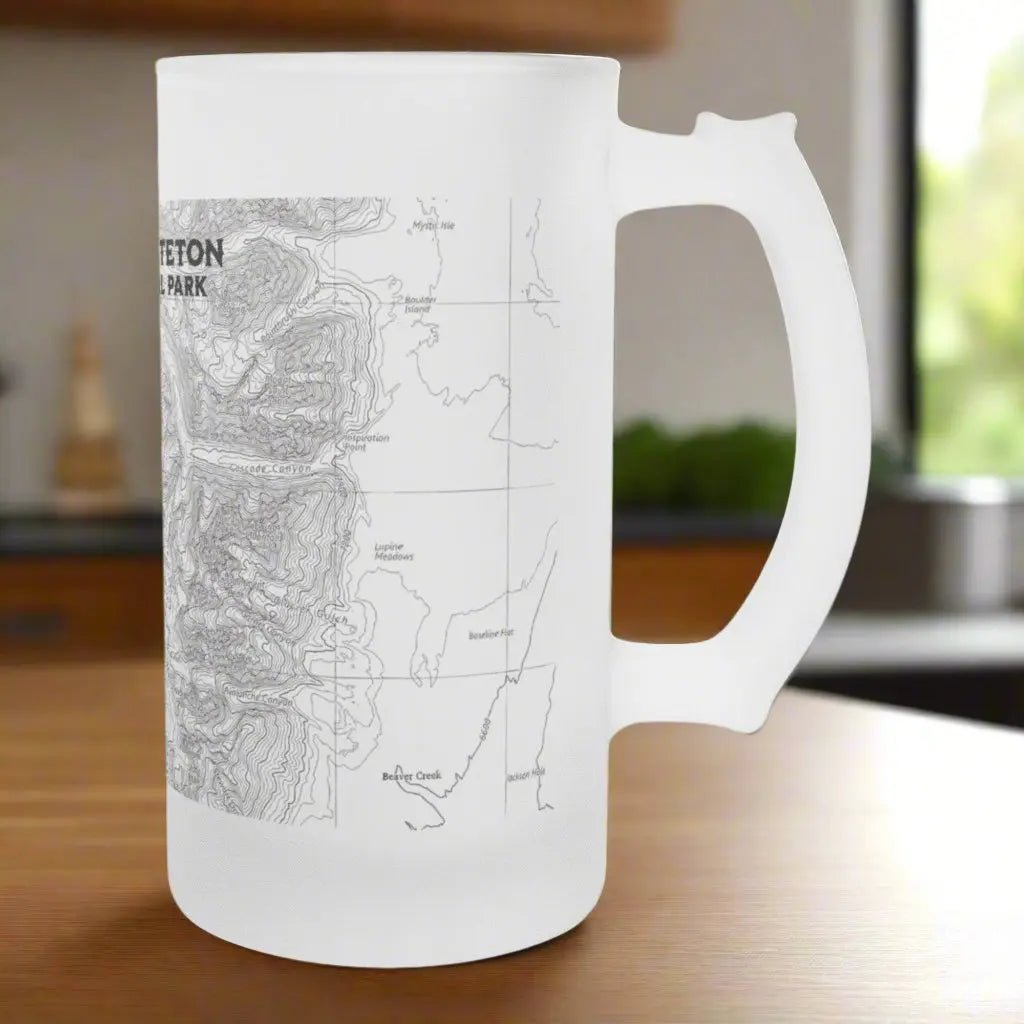 Grand Teton National Park Topographic Pint Mug - Parks Apparelbeer mug
