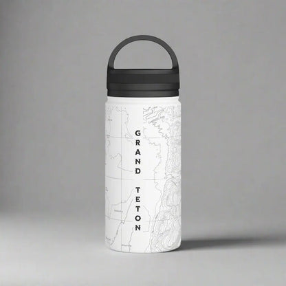 Grand Teton National Park Topographic Stainless Steel Water Bottle Handle Lid - Parks ApparelMug