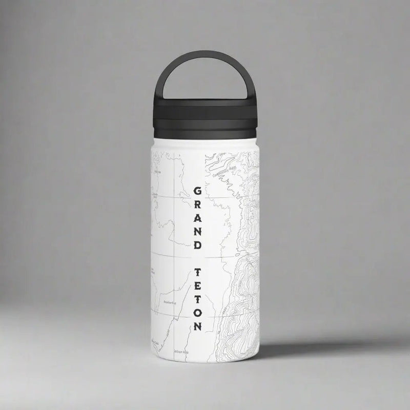 Grand Teton National Park Topographic Stainless Steel Water Bottle Handle Lid - Parks ApparelMug