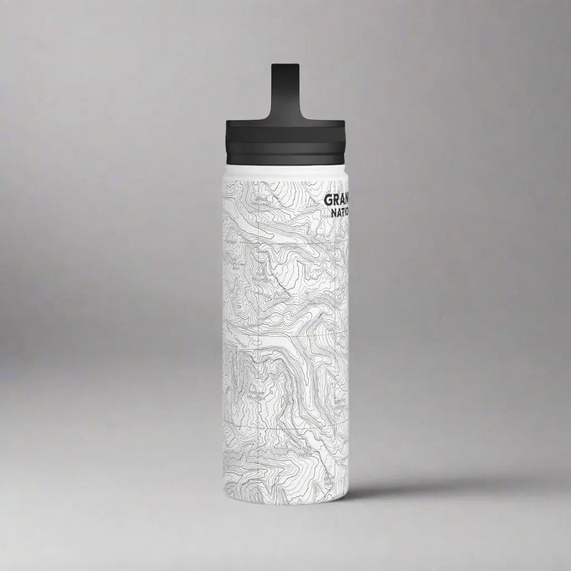 Grand Teton National Park Topographic Stainless Steel Water Bottle Handle Lid - Parks ApparelMug