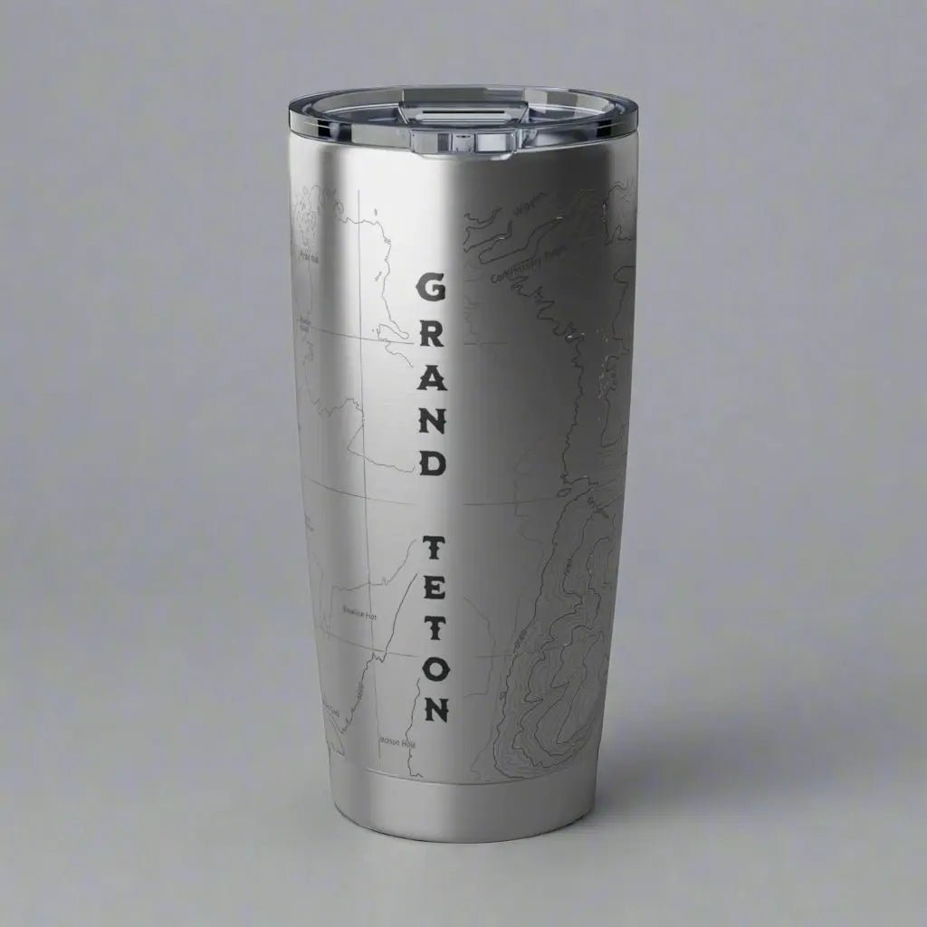 Grand Teton National Park Topographic Tumbler 20oz USGS Map - Parks ApparelMug