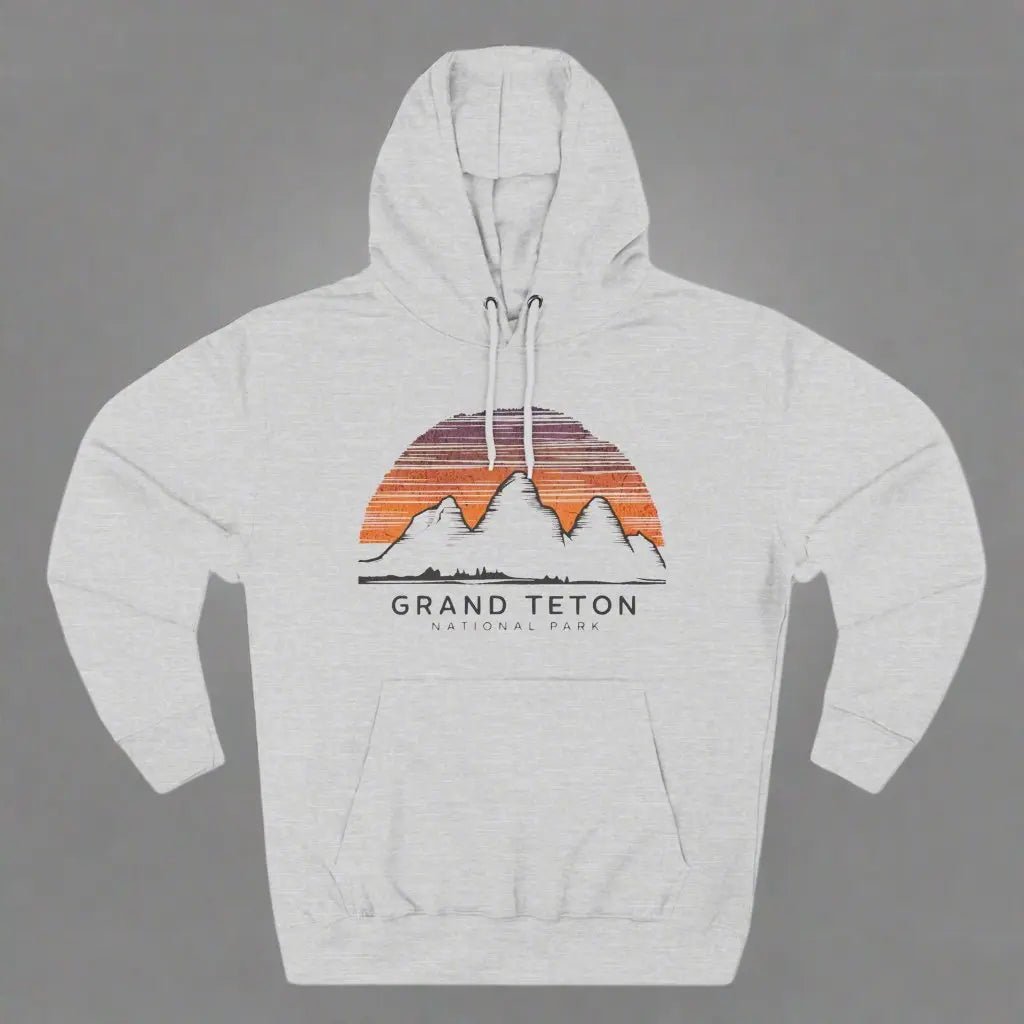Grand Teton National Park colorful skyline fleece hoodie detail or alternate product view