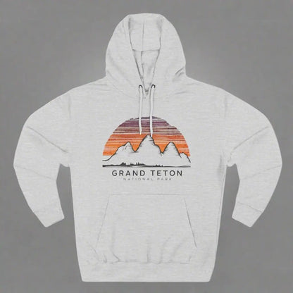 Grand Teton National Park colorful skyline fleece hoodie detail or alternate product view