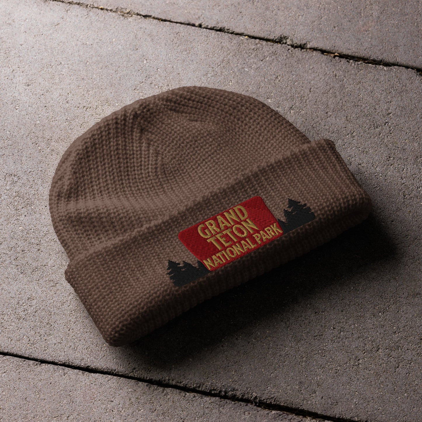Grand Tetons National Park Embroidered Wharf Style Beanie - Parks Apparelhat