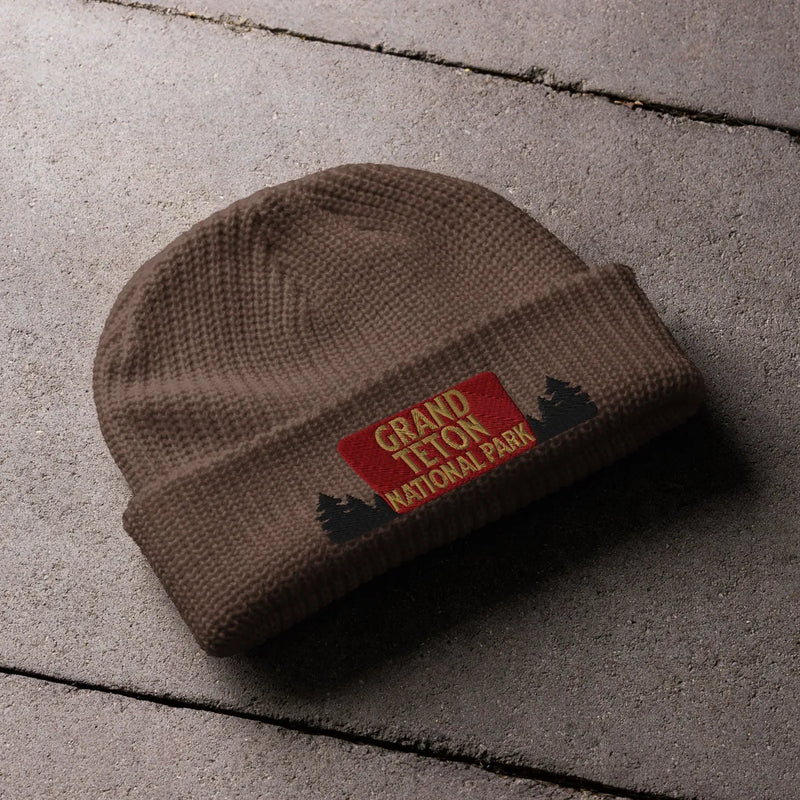 Grand Tetons National Park Embroidered Wharf Style Beanie - Parks Apparelhat