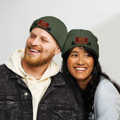 Grand Tetons National Park Embroidered Wharf Style Beanie - Parks Apparelhat