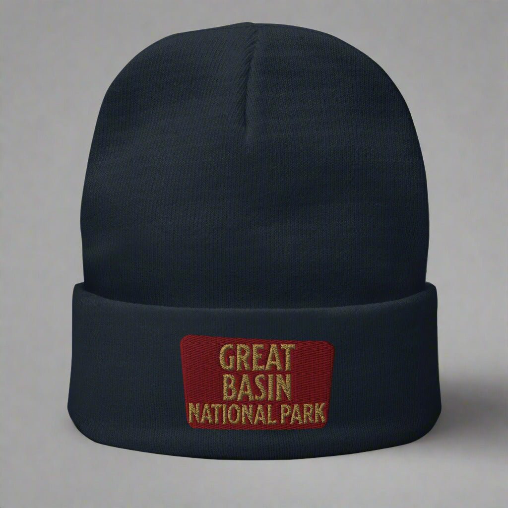 Great Basin embroidered beanie shown in lifestyle or modeled setting