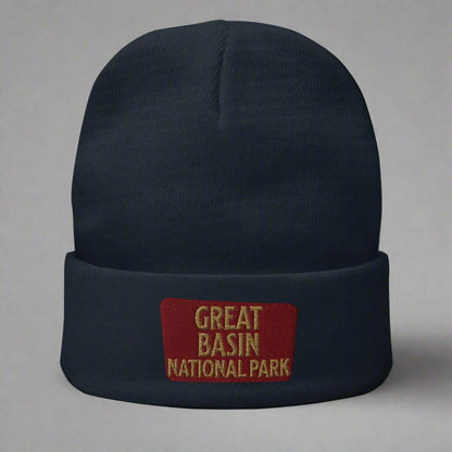 Great Basin embroidered beanie shown in lifestyle or modeled setting