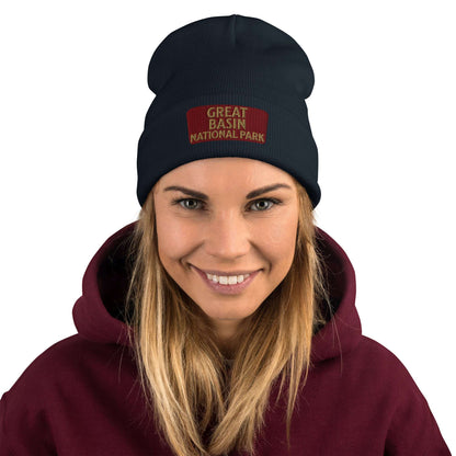 Great Basin embroidered beanie alternate product angle