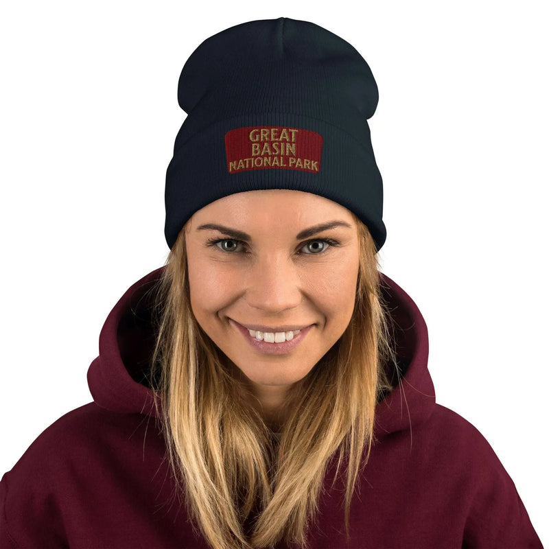 Great Basin embroidered beanie alternate product angle
