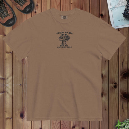 Great Basin National Park embroidered bristlecone premium t-shirt shown in lifestyle or modeled setting