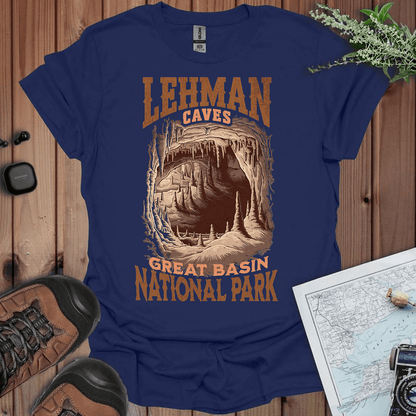Great Basin National Park Lehman Caves graphic t-shirt shown in lifestyle or modeled setting