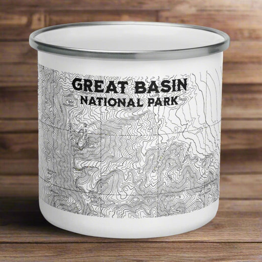 Great Basin National Park topographic enamel camp mug primary product view