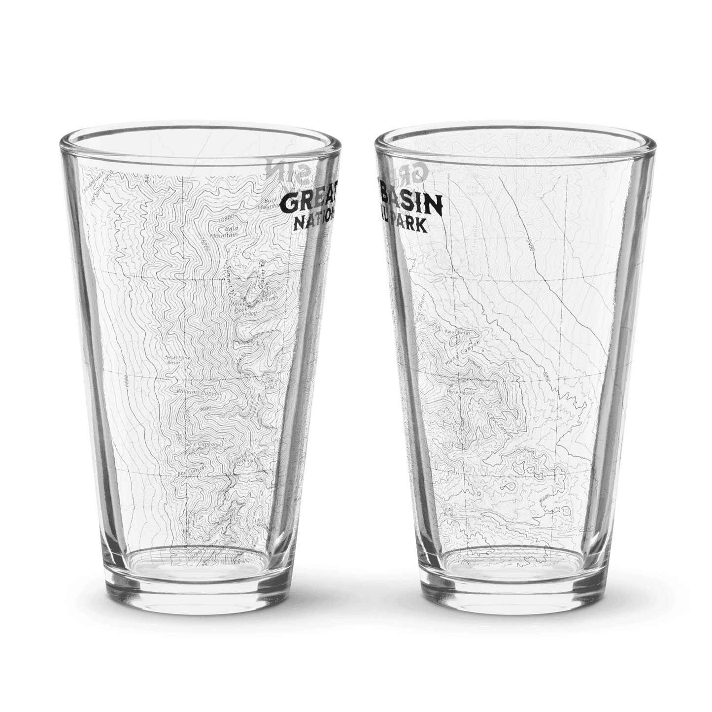 Great Basin National Park Topographic Pint Glass - Parks ApparelDrinkware