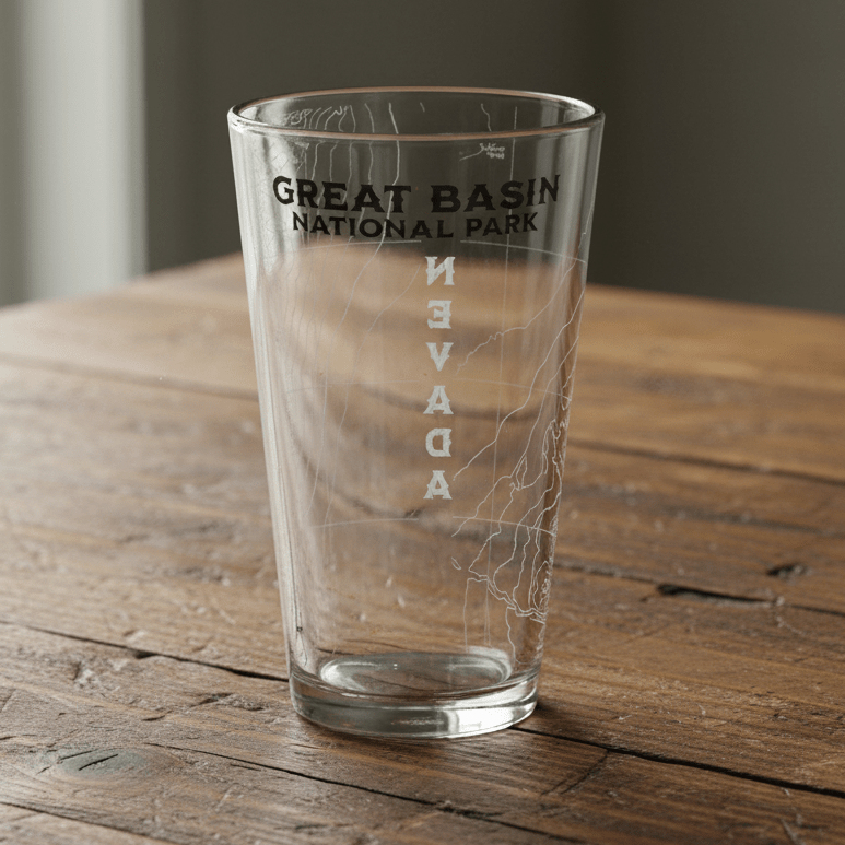Great Basin National Park Topographic Pint Glass - Parks ApparelDrinkware