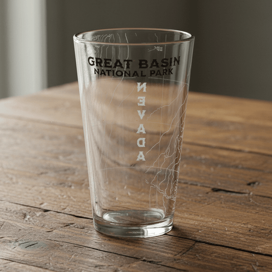 Great Basin National Park Topographic Pint Glass - Parks ApparelDrinkware