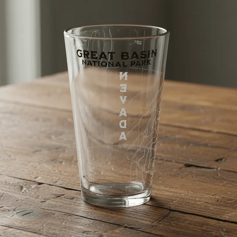 Great Basin National Park Topographic Pint Glass - Parks ApparelDrinkware