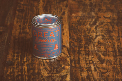Great Smokies National Park candle shown from alternate product angle
