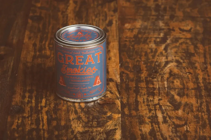 Great Smokies National Park candle shown from alternate product angle