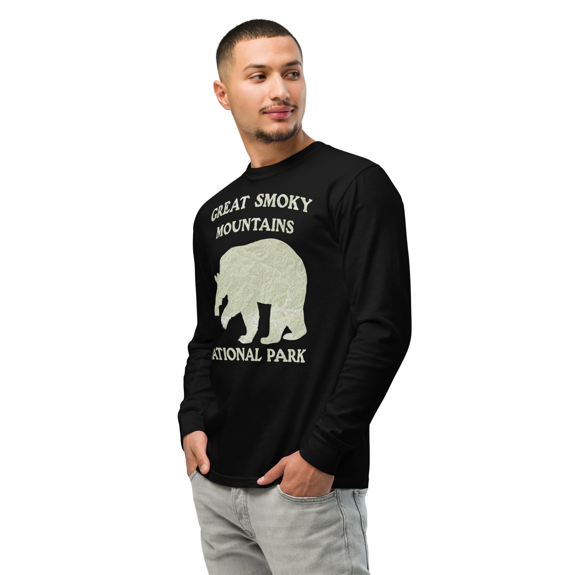 Great Smoky Mountains Bear Heavyweight Long Sleeve Topo Tee - Parks ApparelLong - sleeve
