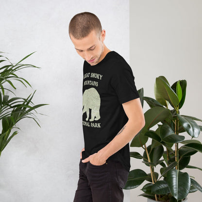 Great Smoky Mountains Bear national park topo t-shirt detail or alternate product view