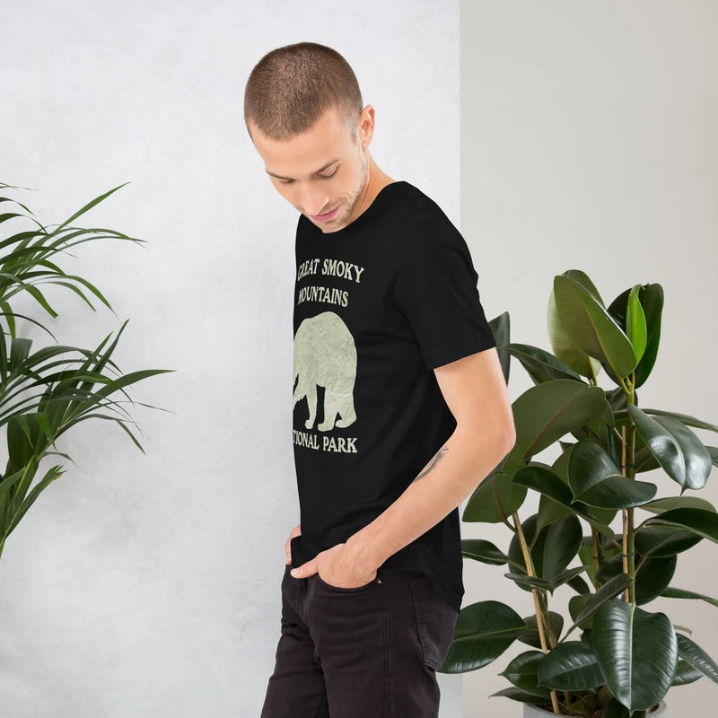 Great Smoky Mountains Bear national park topo t-shirt detail or alternate product view