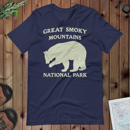 Great Smoky Mountains Bear national park topo t-shirt alternate apparel color or product angle
