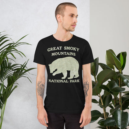 Great Smoky Mountains Bear national park topo t-shirt detail or alternate product view