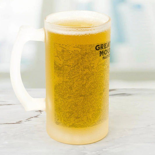 Great Smoky Mountains Frosted Topographic Pint Mug Appalachian Trail - Parks ApparelDrinkware