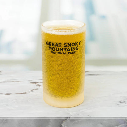 Great Smoky Mountains Frosted Topographic Pint Mug Appalachian Trail - Parks ApparelDrinkware