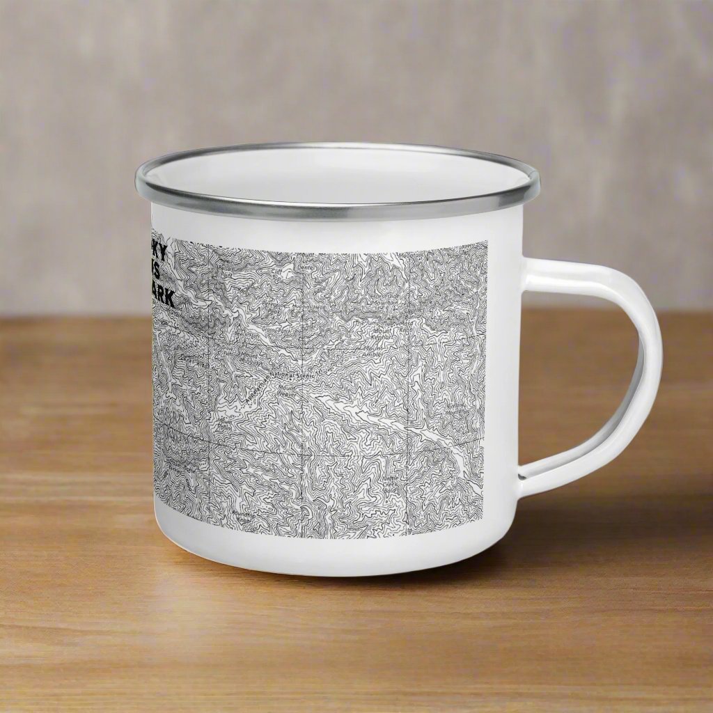 Great Smoky Mountains National Park Appalachian Trail enamel camp mug showing design detail or product variation