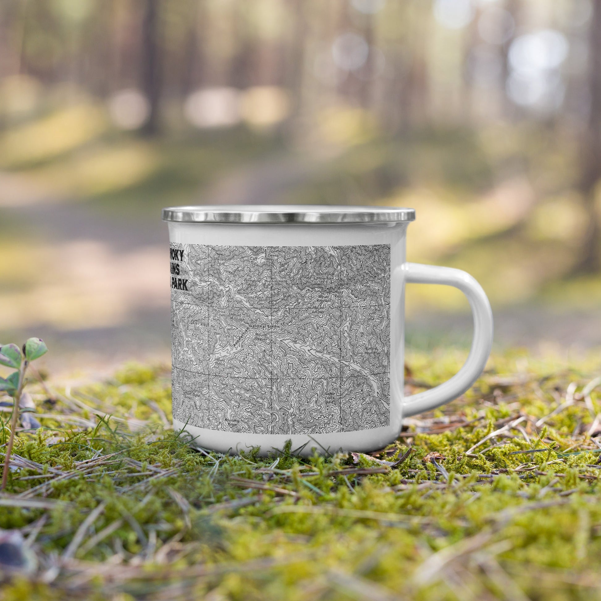 Great Smoky Mountains National Park Appalachian Trail enamel camp mug showing design detail or product variation