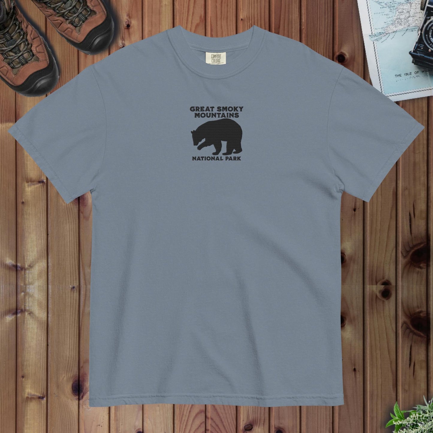 Great Smoky Mountains National Park embroidered premium t-shirt detail or alternate product view
