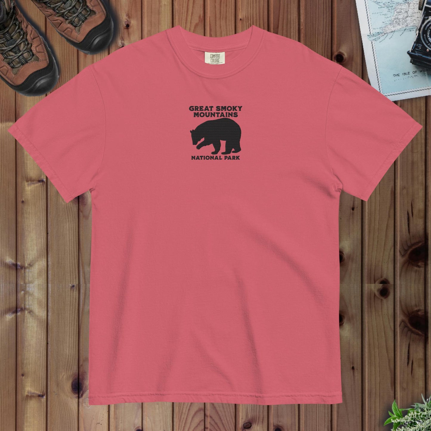 Great Smoky Mountains National Park embroidered premium t-shirt alternate apparel color or product angle