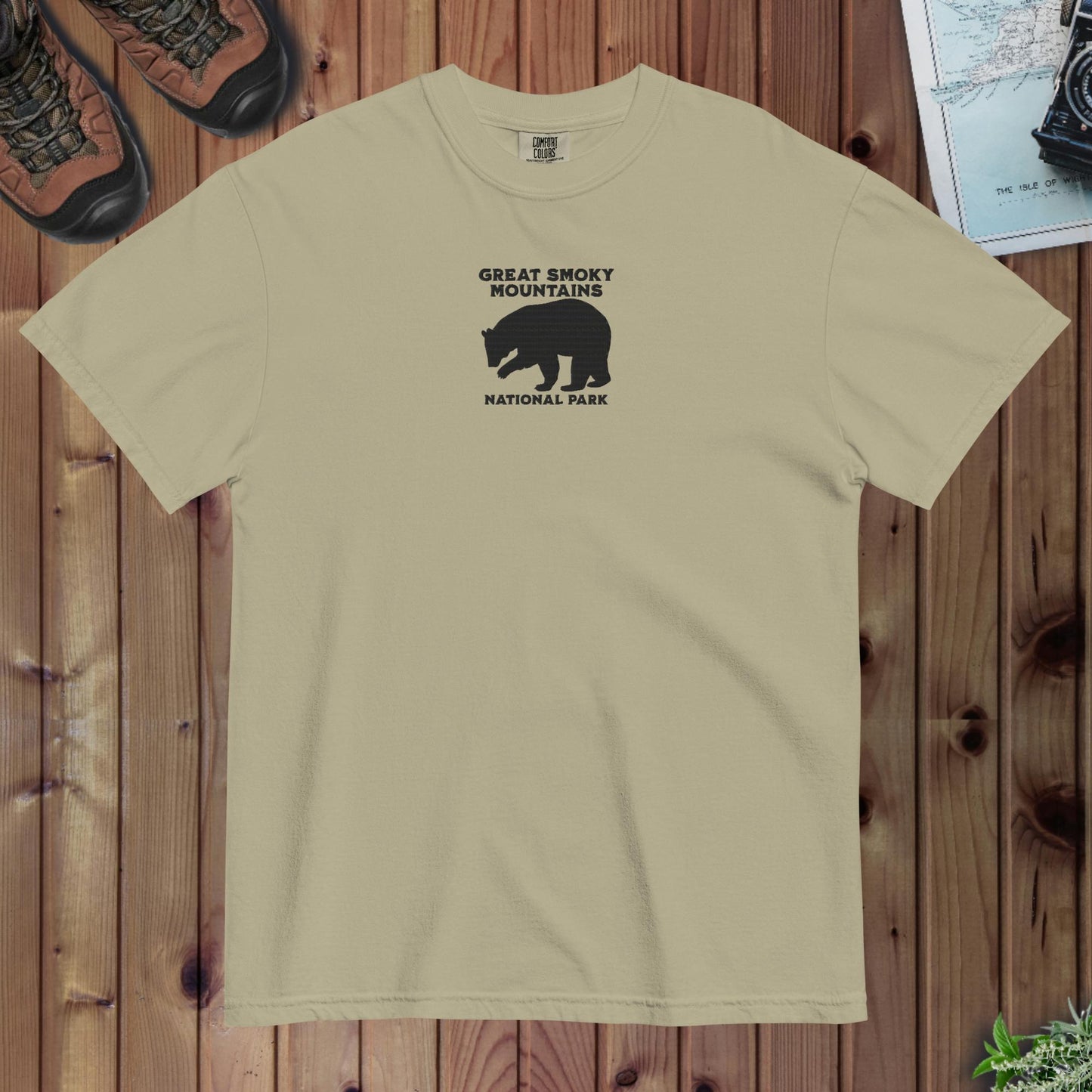 Great Smoky Mountains National Park embroidered premium t-shirt detail or alternate product view