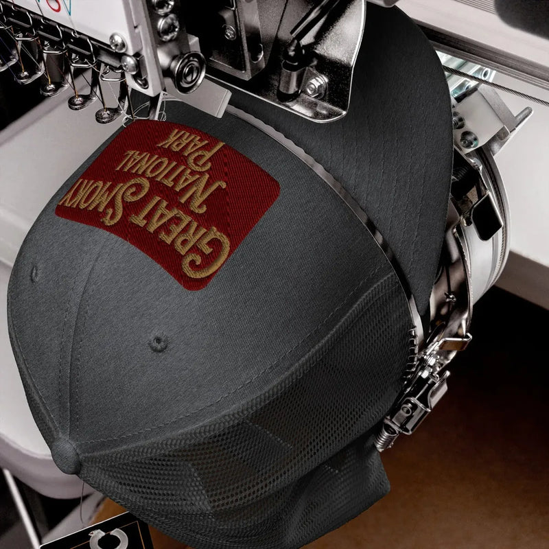 Great Smoky Mountains National Park embroidered trucker hat detail or alternate product view