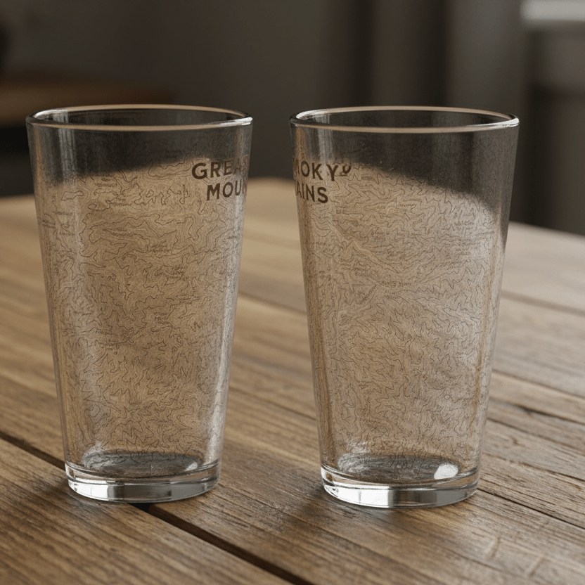 Great Smoky Mountains National Park Topographic Pint Glass - Parks Apparelpint glass