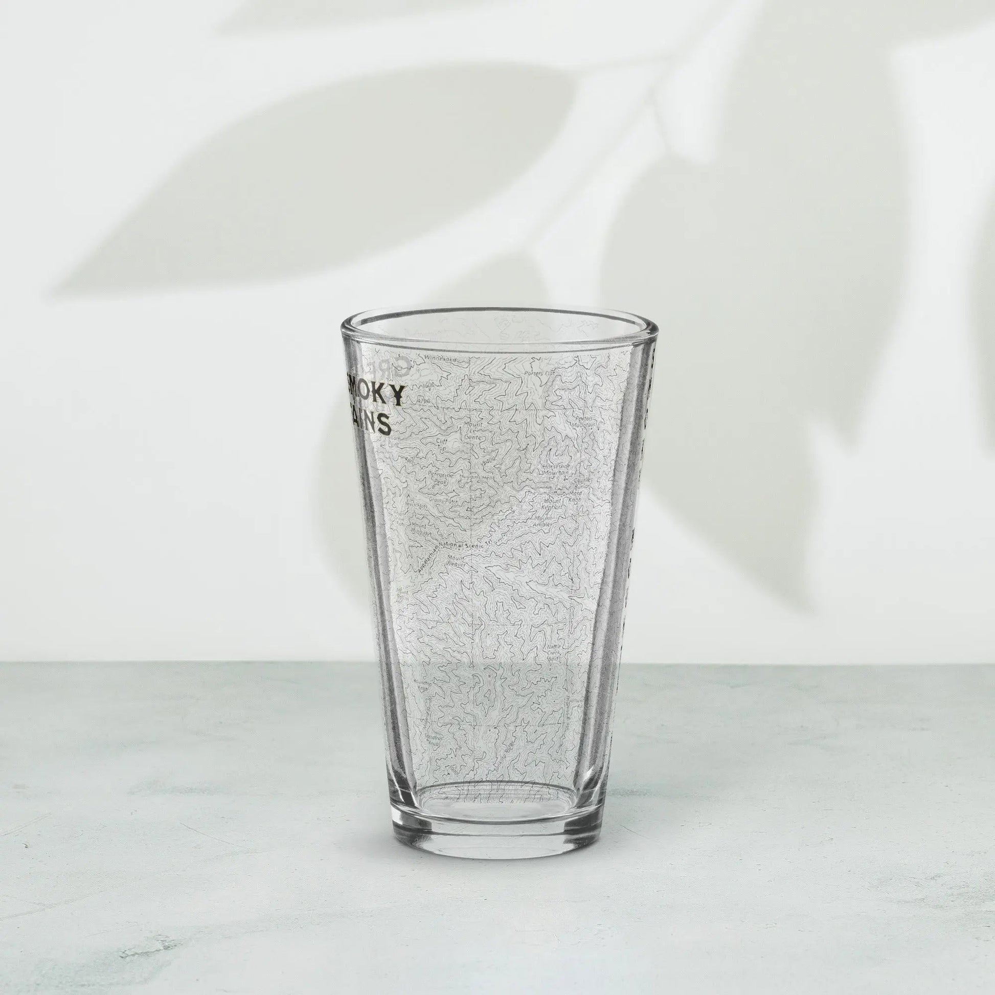 Great Smoky Mountains National Park Topographic Pint Glass - Parks Apparelpint glass