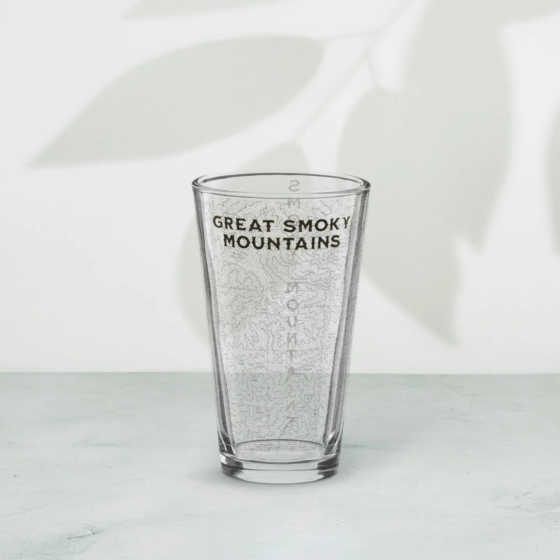 Great Smoky Mountains National Park Topographic Pint Glass - Parks Apparelpint glass