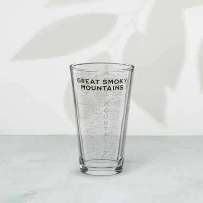 Great Smoky Mountains National Park Topographic Pint Glass - Parks Apparelpint glass
