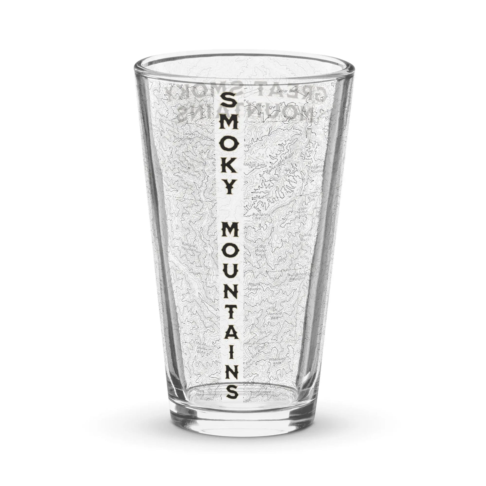 Great Smoky Mountains National Park Topographic Pint Glass - Parks Apparelpint glass