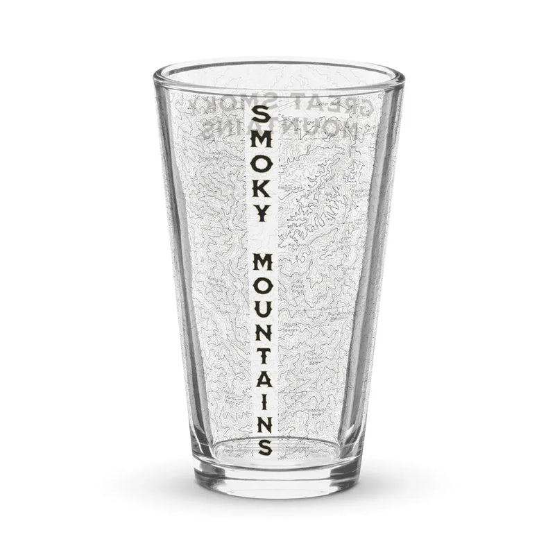 Great Smoky Mountains National Park Topographic Pint Glass - Parks Apparelpint glass