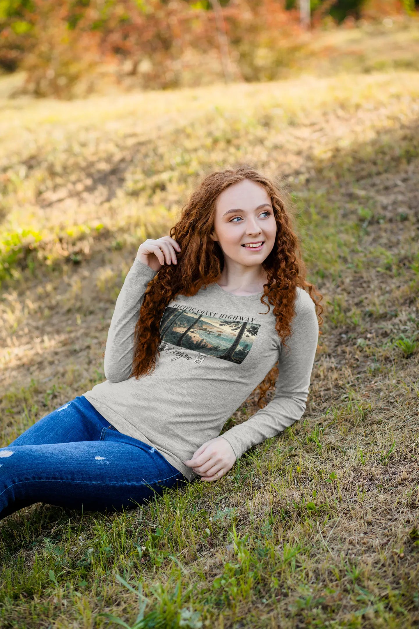 Pacific Coast Highway Oregon Shore Unisex Fit Long Sleeve T-shirt Highway 101 Long-sleeve Printify