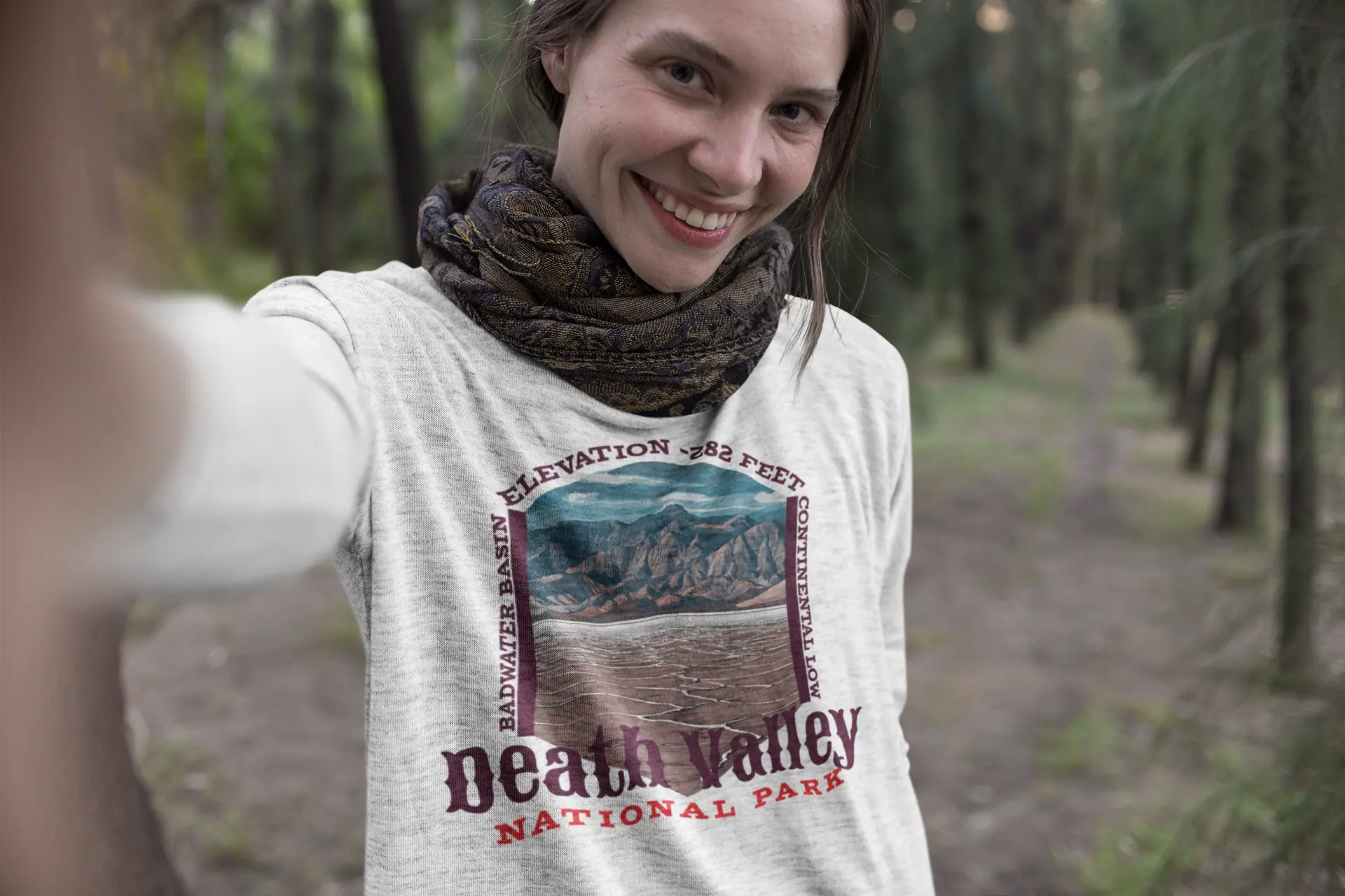 Death Valley National Park Unisex Fit Long Sleeve T-shirt Badwater Basin Long-sleeve Printify