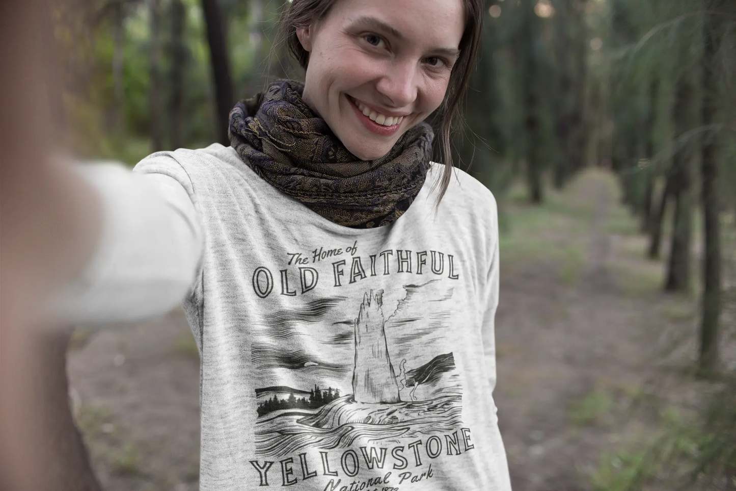 Yellowstone National Park Old Faithful Geyser Unisex Long Sleeve T-shirt Long-sleeve Printify