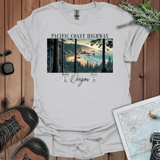 Highway 101 Oregon Coast Pacific Coast Highway graphic t-shirt primary product view