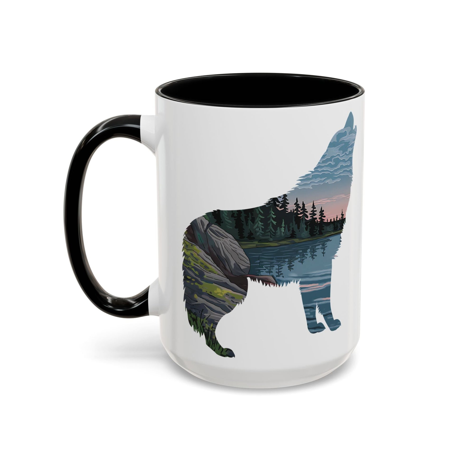 Isle Royale National Park wolf accent mug showing design detail or product variation