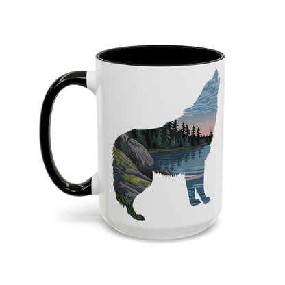 Isle Royale National Park wolf accent mug showing design detail or product variation